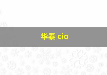 华泰 cio